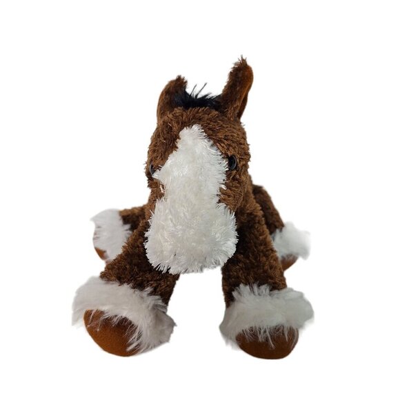 Aurora Brown Clydesdale Horse Plush Stuffed Animal 7" - Picture 2 of 8